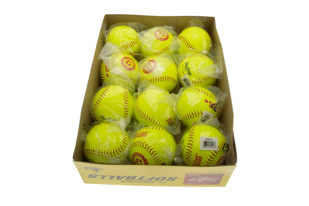 Rawlings 12" Red Dot PX2RYLC Optic Softball-Dozen 3 Rawlings 12" Red Dot PX2RYLC Optic Softball-Dozen