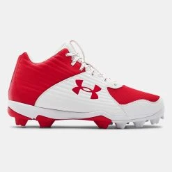 Under Armour Junior Leadoff Mid 3023448-600 Rubber Baseball Cleat