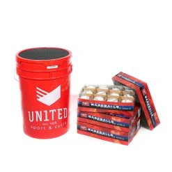 Rawlings United Bucket Red C/w 36 RTD1 Baseballs